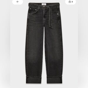 Agolde Aritzia Charcoal Denim Jeans with Belt